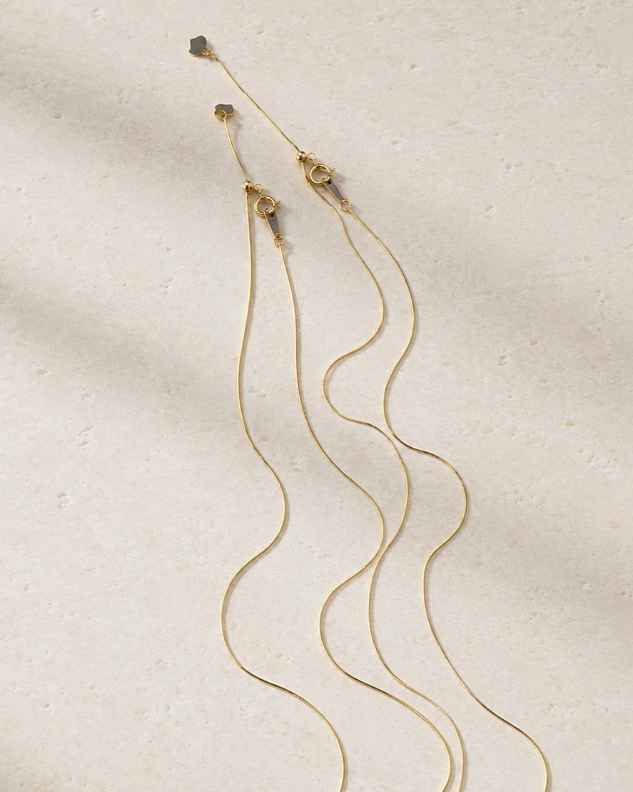 Snake Chain Necklace in Solid Gold | Dainty Layering Necklace for Her