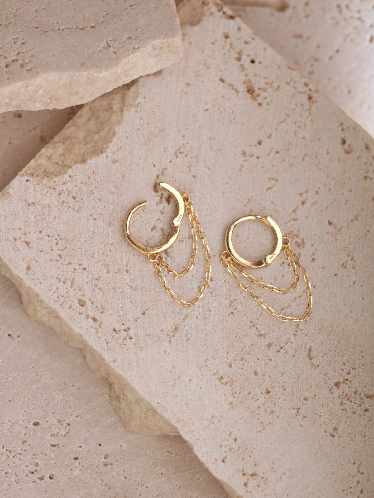 Double Chain Hoop In Solid Gold FSS Jewellery