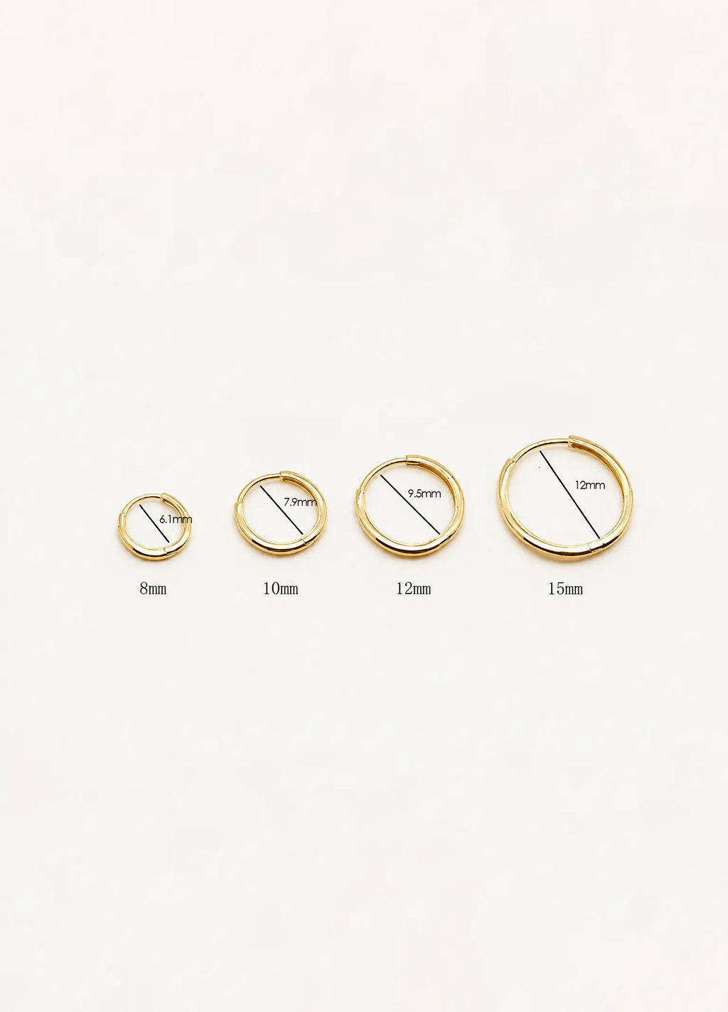 18K Gold Minimal Huggie Hoop Earrings