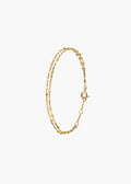 A delicate gold chain bracelet with a textured, beaded link design and a spring-ring clasp, displayed on a clean white background.