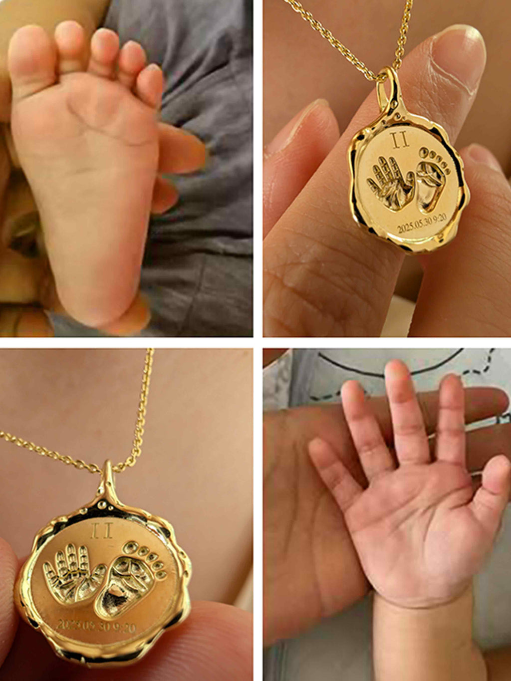 Baby handprint necklace