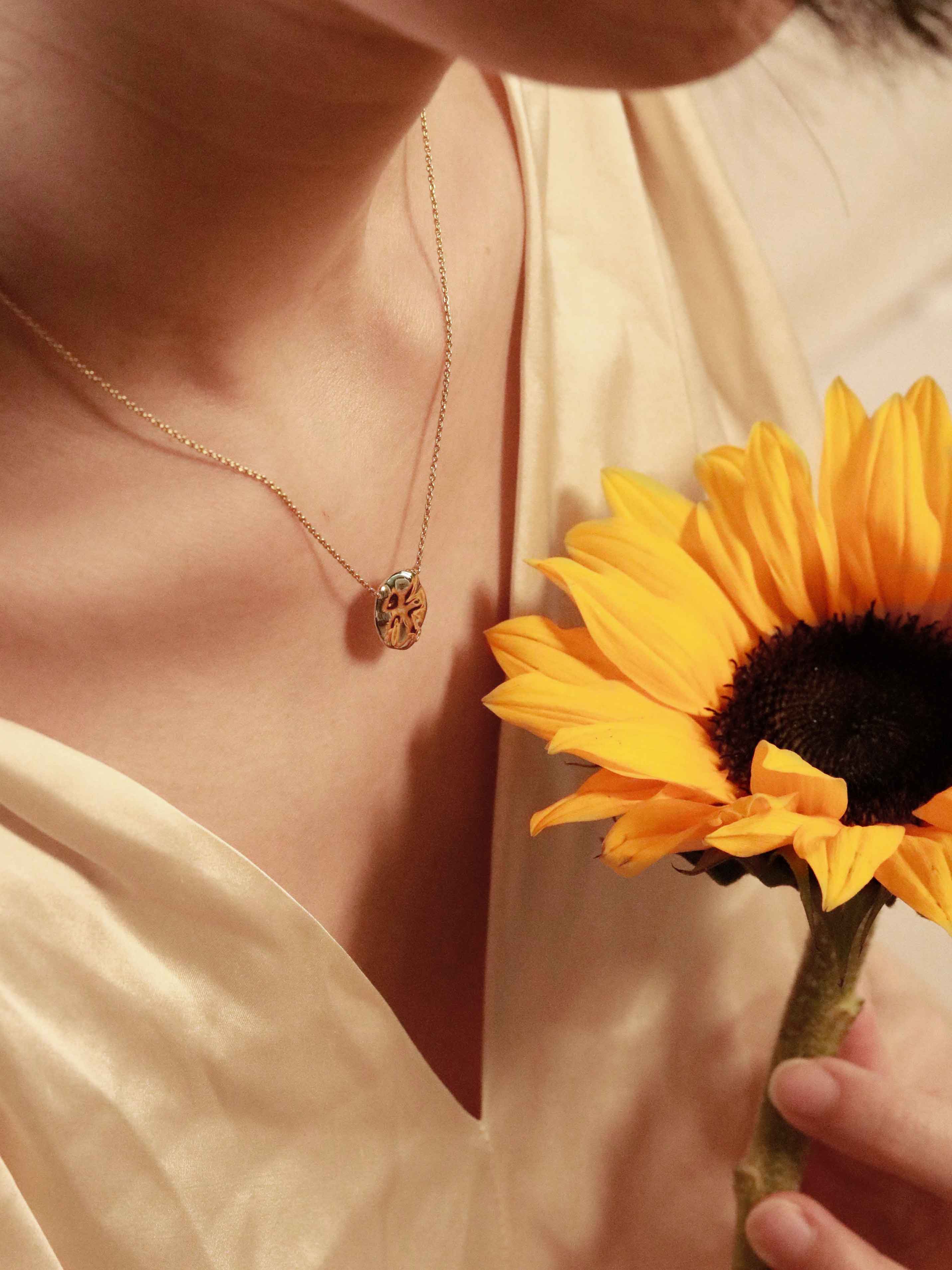 Engravable Molten Coin Birthstone Necklace