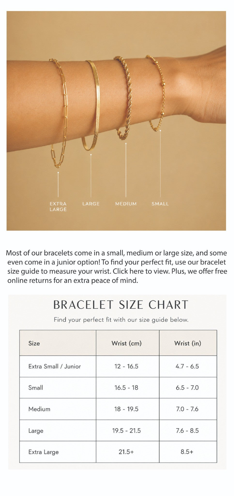 Size Guide - Bracelets