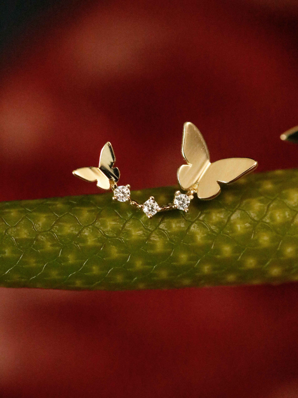 Butterfly Earrings in Solid Gold