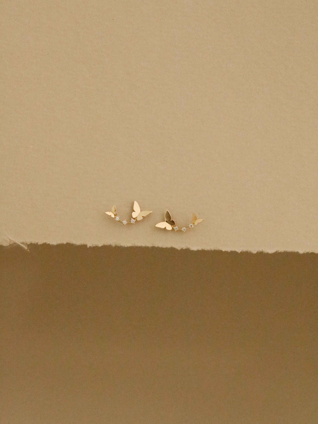 Butterfly Earrings in Solid Gold