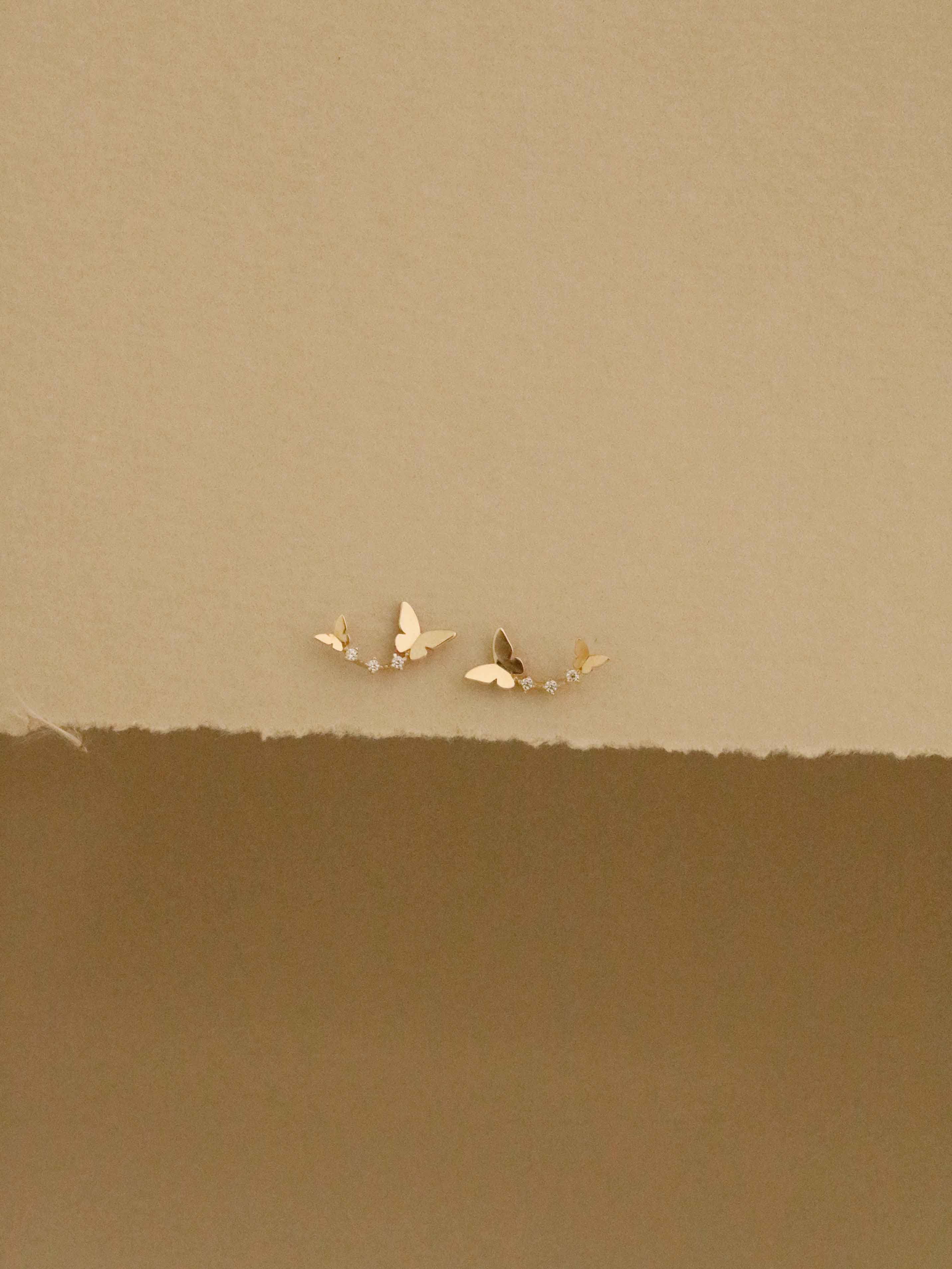 Butterfly Earrings in Solid Gold