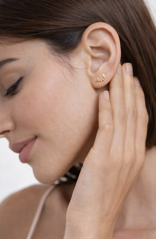 Butterfly Earrings in Solid Gold