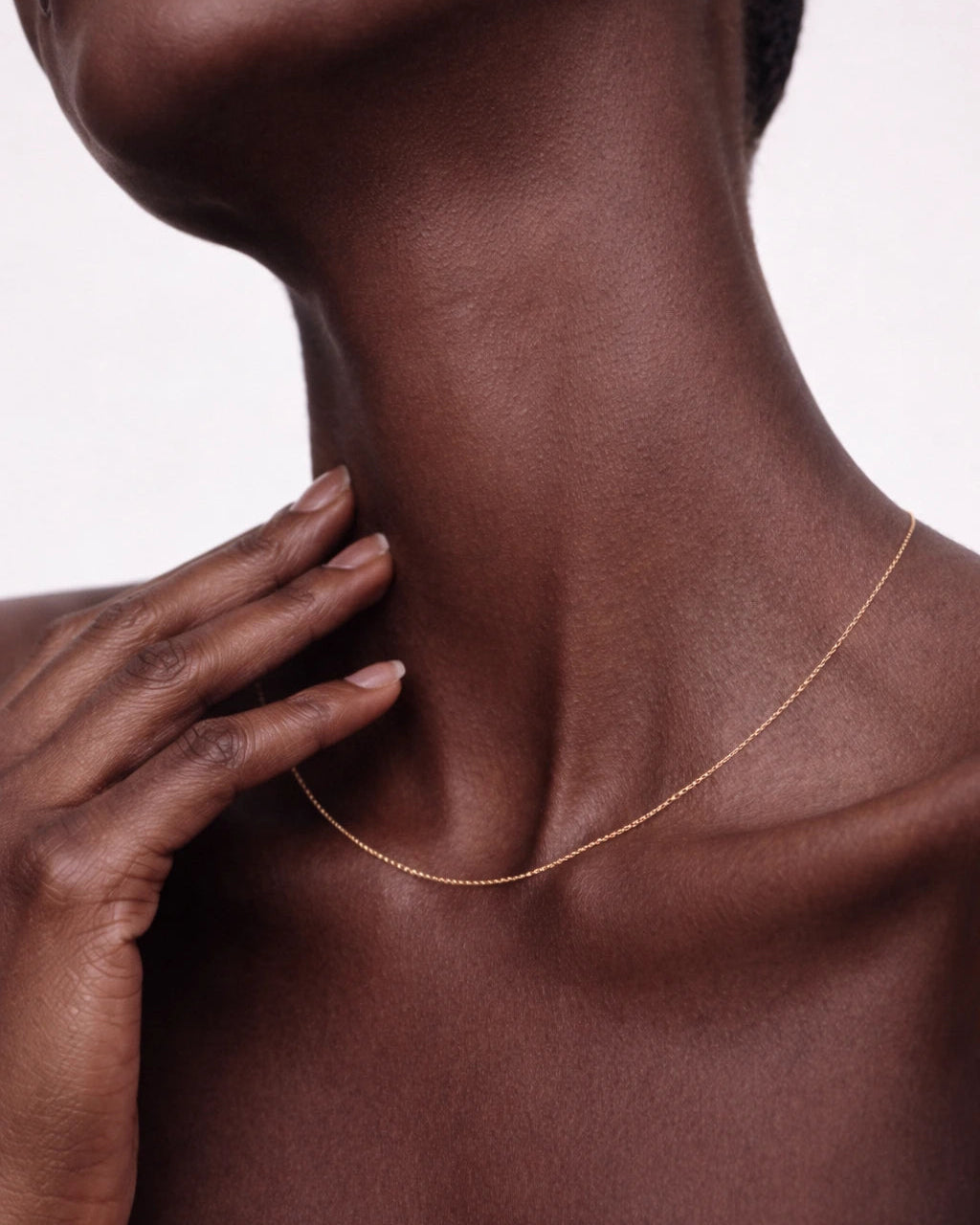 Dainty Cable Chain Necklace in Solid Gold