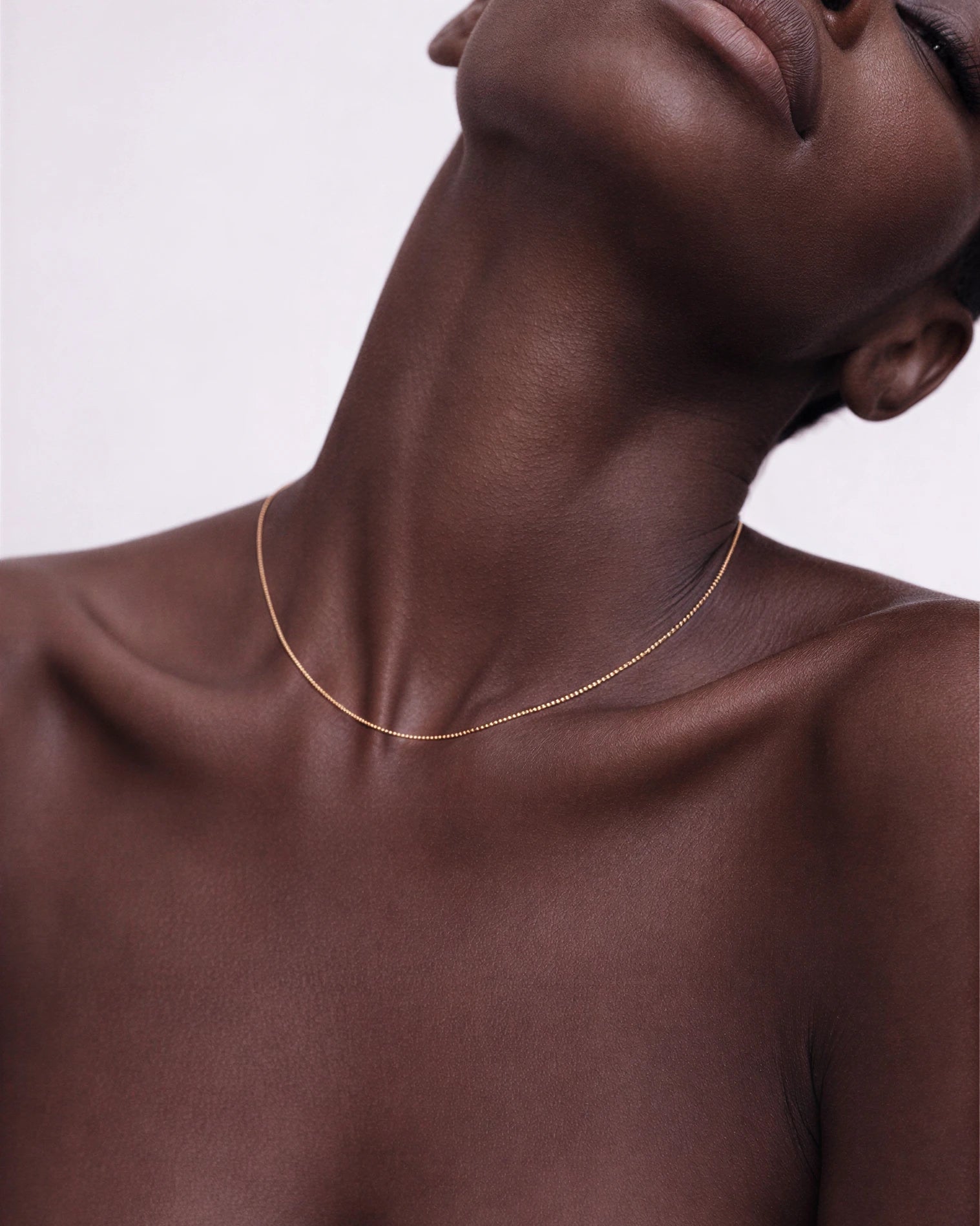 Dainty Cable Chain Necklace in Solid Gold