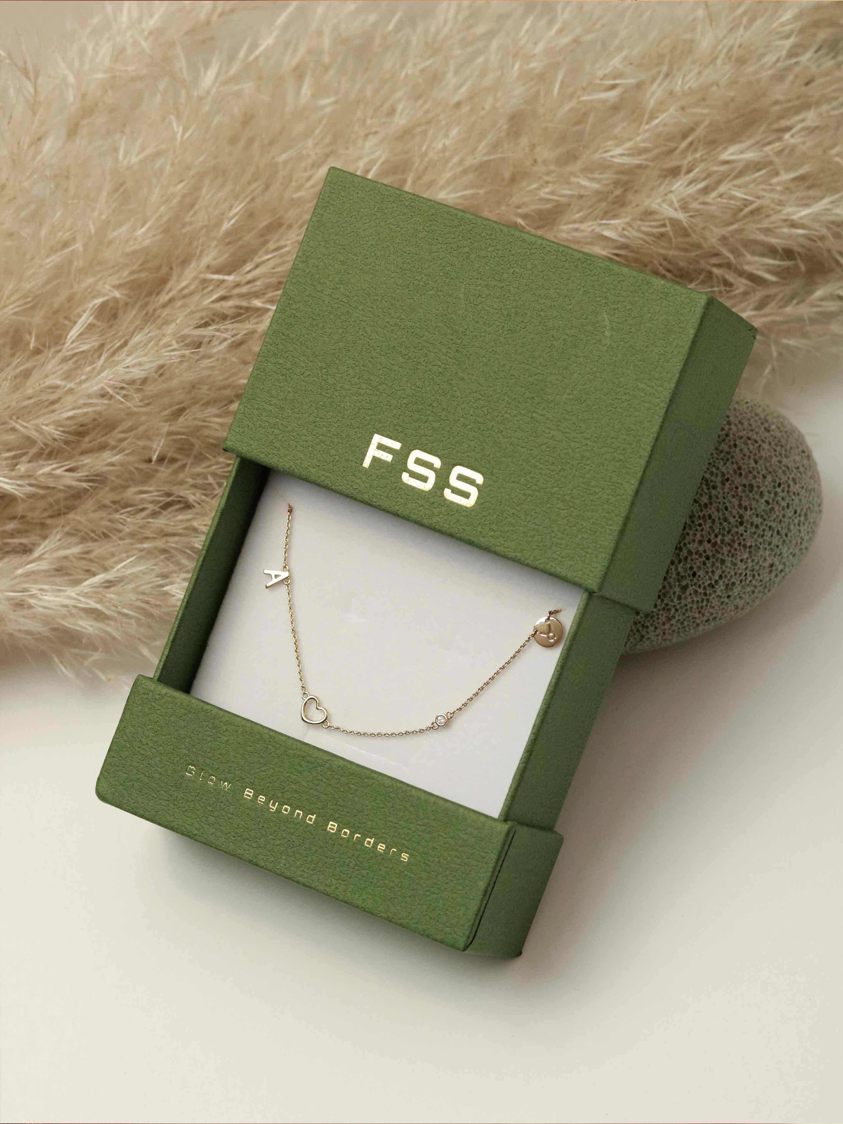 custom initial necklace with letter, number, symbol or gem 