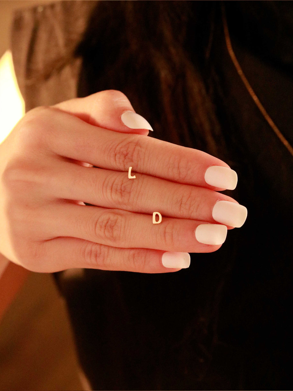 Initial Letter Stud in Solid Gold