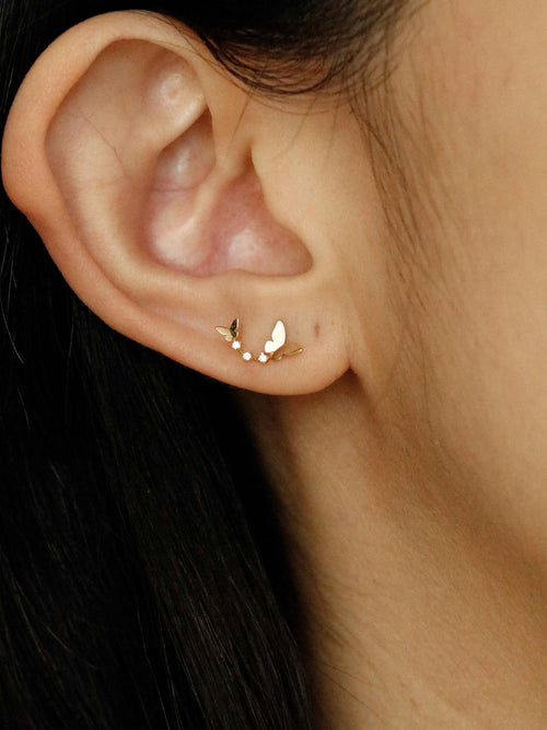 Butterfly Earrings in Solid Gold