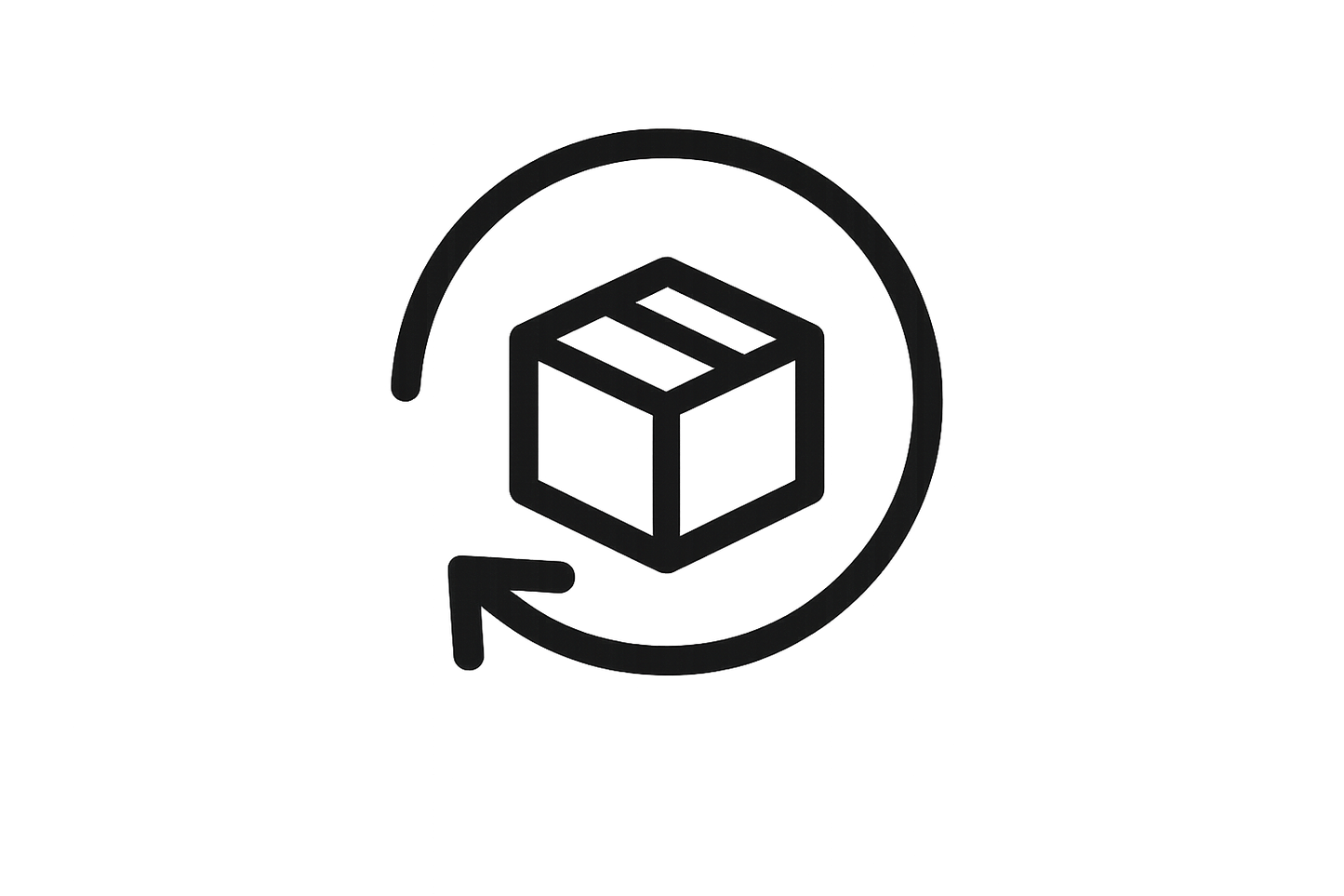 easy returns icon black 