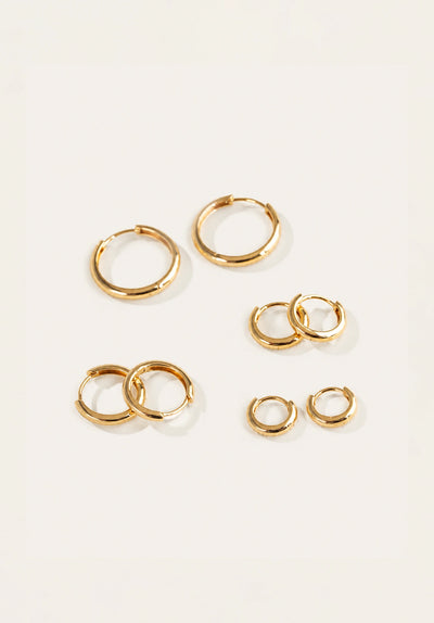 18K Gold Minimal Huggie Hoop Earrings
