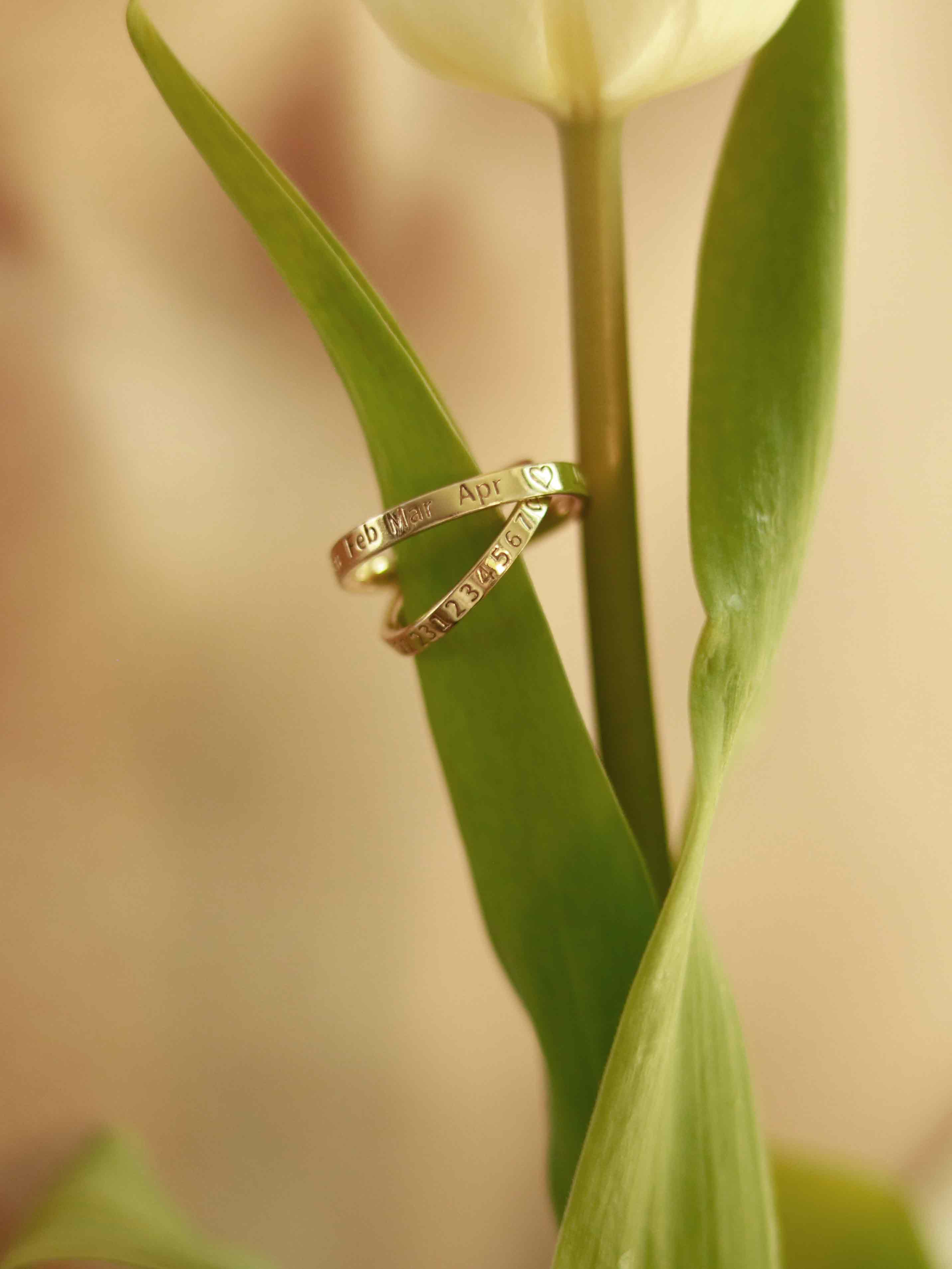 rings engraved with date 