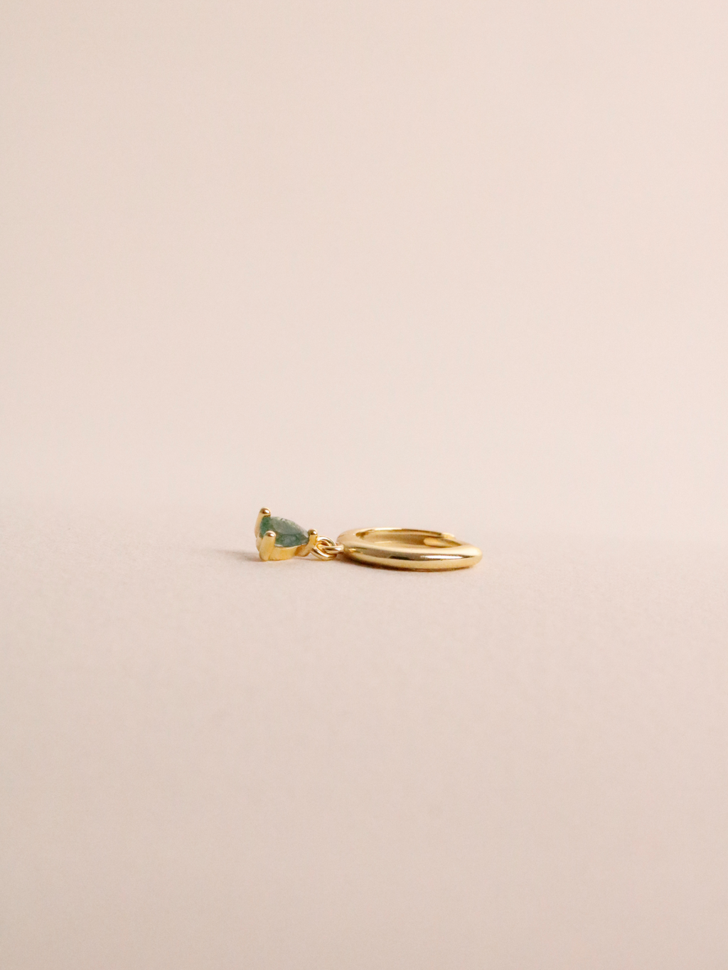 Moss Agate Hoops in Gold