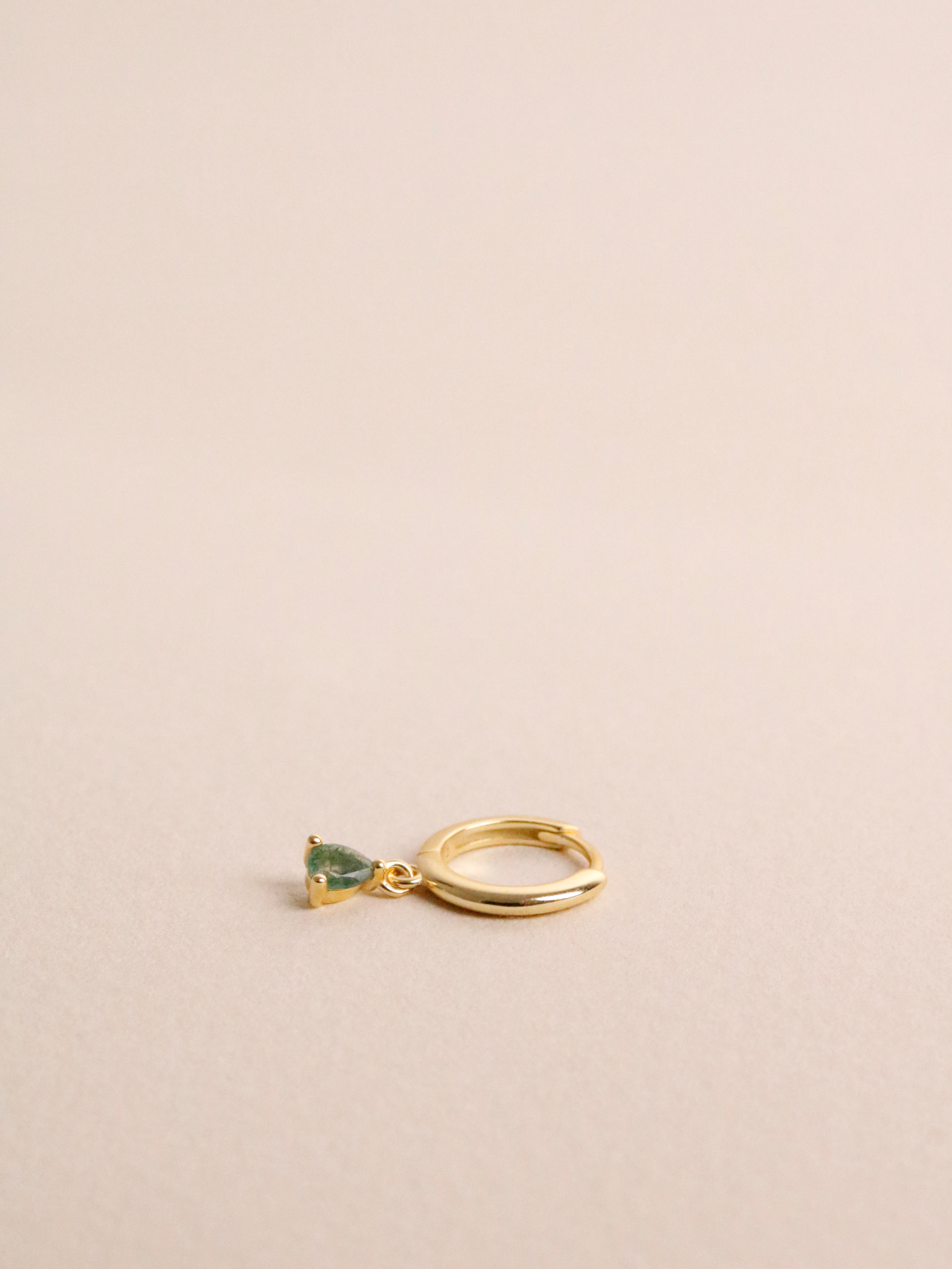 Moss Agate Hoops in Gold