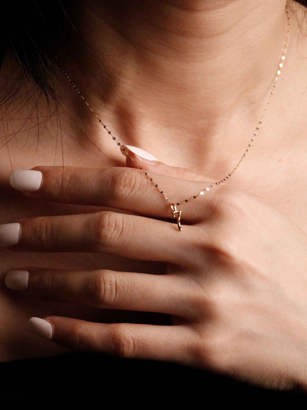 Lucky Number Charm Necklace in Solid Gold