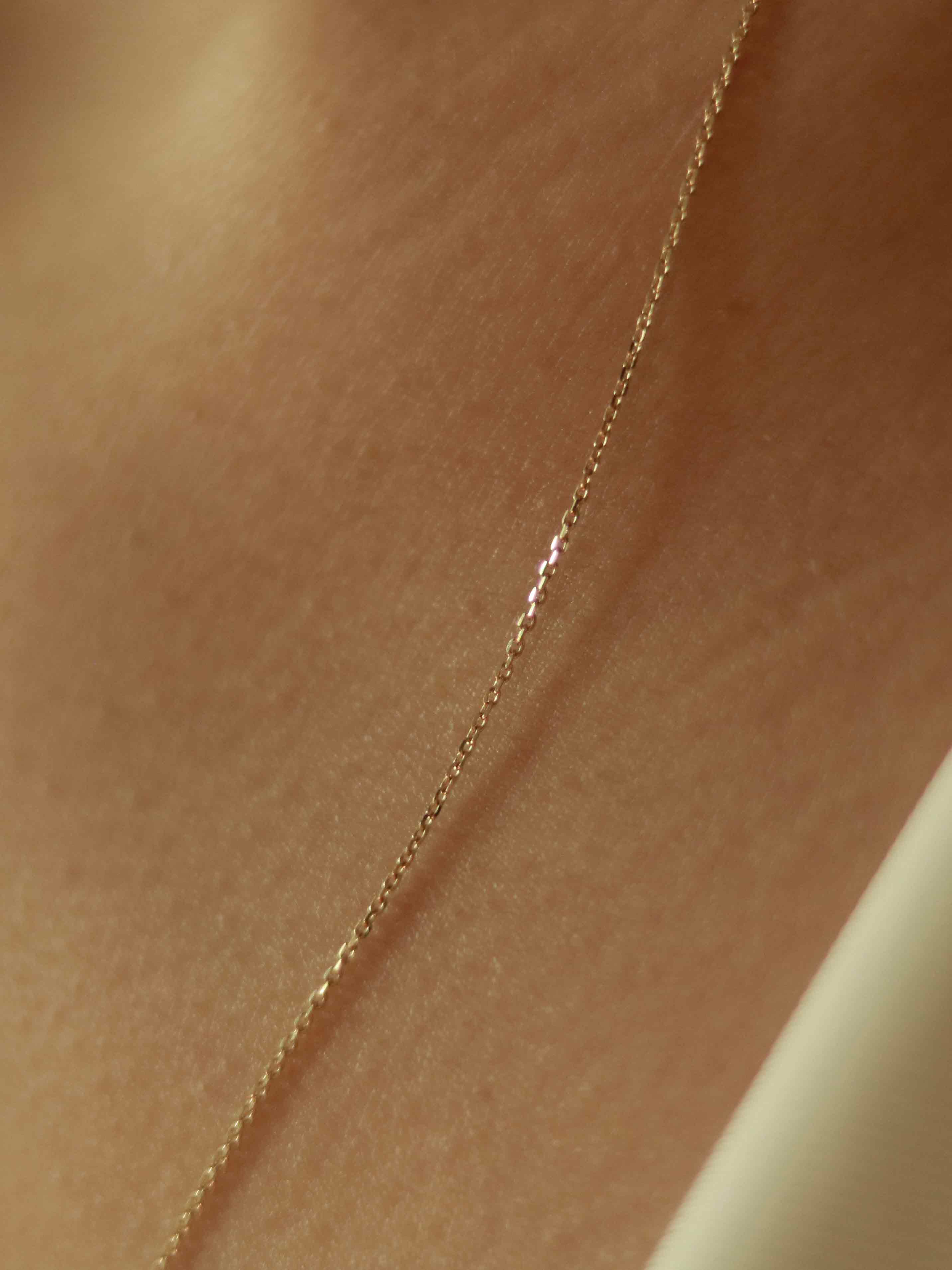 Dainty Cable Chain Necklace in Solid Gold