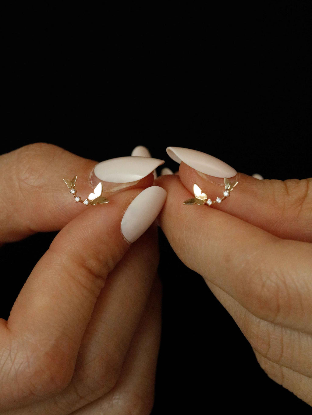 Butterfly Earrings in Solid Gold