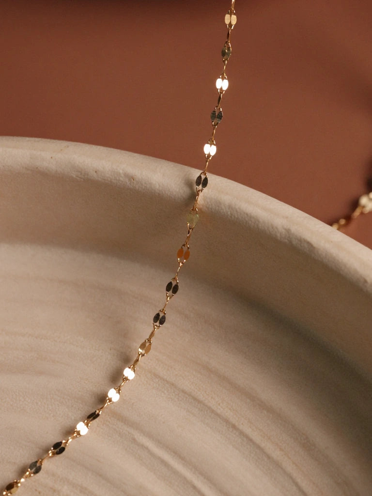 Dainty Sparkle Chain in Solid Gold